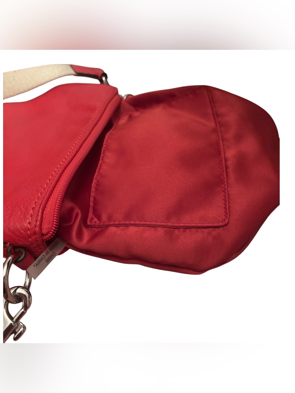 Coach Red Crossbody Bag with Cream Strap - Picture 10 of 11
